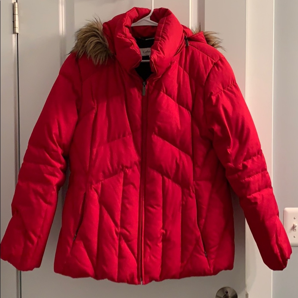 Calvin Klein puffer down jacket with hoodie XL